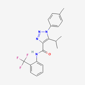 molecular formula C20H19F3N4O B4668940 5-isopropyl-1-(4-methylphenyl)-N-[2-(trifluoromethyl)phenyl]-1H-1,2,3-triazole-4-carboxamide 