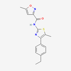 molecular formula C17H17N3O2S B4668962 N-[4-(4-ethylphenyl)-5-methyl-1,3-thiazol-2-yl]-5-methyl-3-isoxazolecarboxamide 