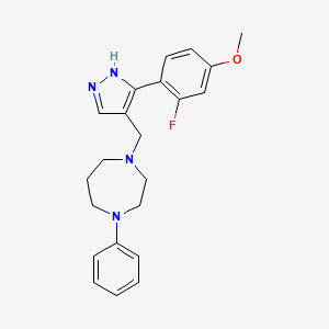 molecular formula C22H25FN4O B4668972 1-{[3-(2-fluoro-4-methoxyphenyl)-1H-pyrazol-4-yl]methyl}-4-phenyl-1,4-diazepane 