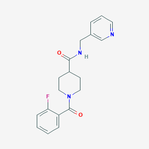 molecular formula C19H20FN3O2 B4668976 1-(2-fluorobenzoyl)-N-(3-pyridinylmethyl)-4-piperidinecarboxamide 