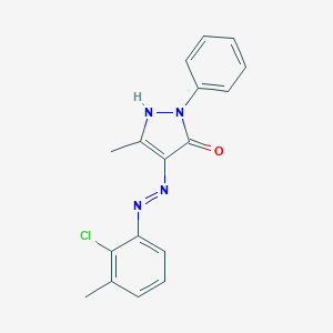 molecular formula C17H15ClN4O B466901 (4Z)-4-[2-(2-chloro-3-methylphenyl)hydrazinylidene]-5-methyl-2-phenyl-2,4-dihydro-3H-pyrazol-3-one 