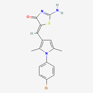 molecular formula C16H14BrN3OS B4669033 5-{[1-(4-bromophenyl)-2,5-dimethyl-1H-pyrrol-3-yl]methylene}-2-imino-1,3-thiazolidin-4-one 