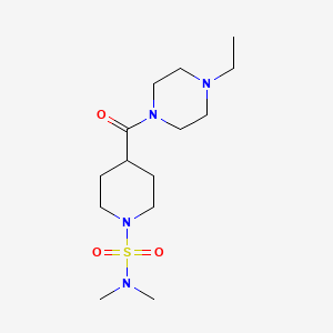 molecular formula C14H28N4O3S B4669037 4-[(4-ethyl-1-piperazinyl)carbonyl]-N,N-dimethyl-1-piperidinesulfonamide 