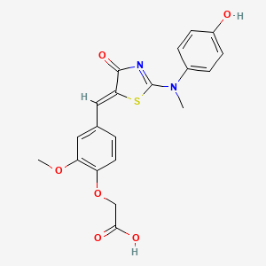 molecular formula C20H18N2O6S B4669066 (4-{[2-[(4-hydroxyphenyl)(methyl)amino]-4-oxo-1,3-thiazol-5(4H)-ylidene]methyl}-2-methoxyphenoxy)acetic acid 
