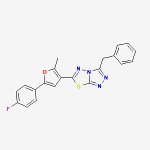 3-benzyl-6-[5-(4-fluorophenyl)-2-methyl-3-furyl][1,2,4]triazolo[3,4-b][1,3,4]thiadiazole