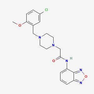 molecular formula C20H22ClN5O3 B4669085 N-2,1,3-benzoxadiazol-4-yl-2-[4-(5-chloro-2-methoxybenzyl)-1-piperazinyl]acetamide 