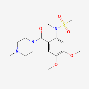 molecular formula C16H25N3O5S B4669086 N-{4,5-dimethoxy-2-[(4-methyl-1-piperazinyl)carbonyl]phenyl}-N-methylmethanesulfonamide 