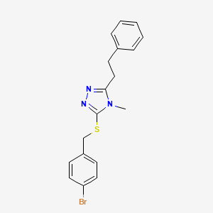 molecular formula C18H18BrN3S B4669097 3-[(4-bromobenzyl)thio]-4-methyl-5-(2-phenylethyl)-4H-1,2,4-triazole 