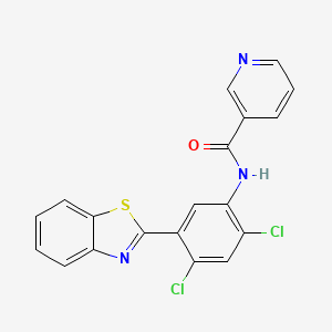 molecular formula C19H11Cl2N3OS B4669101 N-[5-(1,3-benzothiazol-2-yl)-2,4-dichlorophenyl]nicotinamide 