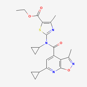 ethyl 2-{cyclopropyl[(6-cyclopropyl-3-methylisoxazolo[5,4-b]pyridin-4-yl)carbonyl]amino}-4-methyl-1,3-thiazole-5-carboxylate