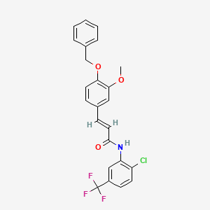 molecular formula C24H19ClF3NO3 B4669122 3-[4-(benzyloxy)-3-methoxyphenyl]-N-[2-chloro-5-(trifluoromethyl)phenyl]acrylamide 