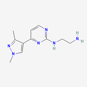 molecular formula C11H16N6 B4669127 N-[4-(1,3-dimethyl-1H-pyrazol-4-yl)-2-pyrimidinyl]-1,2-ethanediamine trifluoroacetate 