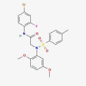 molecular formula C23H22BrFN2O5S B4669153 N~1~-(4-bromo-2-fluorophenyl)-N~2~-(2,5-dimethoxyphenyl)-N~2~-[(4-methylphenyl)sulfonyl]glycinamide 