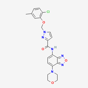 molecular formula C22H21ClN6O4 B4669166 1-[(2-chloro-5-methylphenoxy)methyl]-N-[7-(4-morpholinyl)-2,1,3-benzoxadiazol-4-yl]-1H-pyrazole-3-carboxamide 