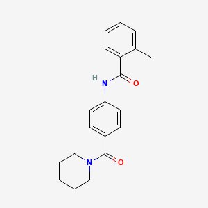 molecular formula C20H22N2O2 B4669173 2-methyl-N-[4-(1-piperidinylcarbonyl)phenyl]benzamide 