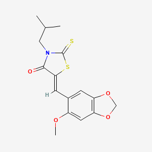 3-isobutyl-5-[(6-methoxy-1,3-benzodioxol-5-yl)methylene]-2-thioxo-1,3-thiazolidin-4-one
