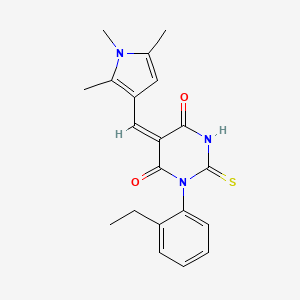 1-(2-ethylphenyl)-2-thioxo-5-[(1,2,5-trimethyl-1H-pyrrol-3-yl)methylene]dihydro-4,6(1H,5H)-pyrimidinedione