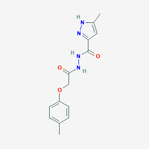 molecular formula C14H16N4O3 B466920 3-methyl-N'-[(4-methylphenoxy)acetyl]-1H-pyrazole-5-carbohydrazide CAS No. 525580-80-7