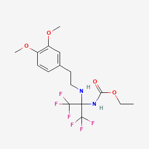 ethyl [1-{[2-(3,4-dimethoxyphenyl)ethyl]amino}-2,2,2-trifluoro-1-(trifluoromethyl)ethyl]carbamate