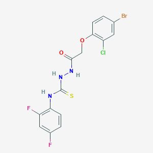 molecular formula C15H11BrClF2N3O2S B4669211 2-[(4-bromo-2-chlorophenoxy)acetyl]-N-(2,4-difluorophenyl)hydrazinecarbothioamide 