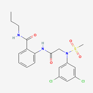 molecular formula C19H21Cl2N3O4S B4669216 2-{[N-(3,5-dichlorophenyl)-N-(methylsulfonyl)glycyl]amino}-N-propylbenzamide 