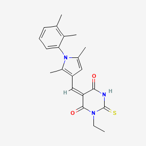 5-{[1-(2,3-dimethylphenyl)-2,5-dimethyl-1H-pyrrol-3-yl]methylene}-1-ethyl-2-thioxodihydro-4,6(1H,5H)-pyrimidinedione