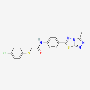 2-[(4-chlorophenyl)thio]-N-[4-(3-methyl[1,2,4]triazolo[3,4-b][1,3,4]thiadiazol-6-yl)phenyl]acetamide