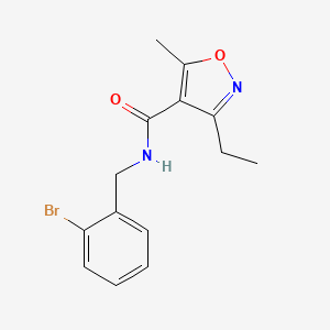 molecular formula C14H15BrN2O2 B4669264 N-(2-bromobenzyl)-3-ethyl-5-methyl-4-isoxazolecarboxamide 