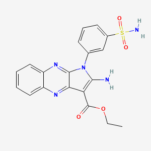 molecular formula C19H17N5O4S B4669281 ethyl 2-amino-1-[3-(aminosulfonyl)phenyl]-1H-pyrrolo[2,3-b]quinoxaline-3-carboxylate 