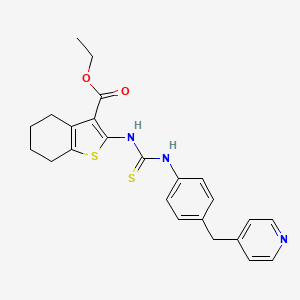 molecular formula C24H25N3O2S2 B4669318 ethyl 2-[({[4-(4-pyridinylmethyl)phenyl]amino}carbonothioyl)amino]-4,5,6,7-tetrahydro-1-benzothiophene-3-carboxylate CAS No. 724759-53-9