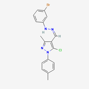 molecular formula C18H16BrClN4 B4669328 5-chloro-3-methyl-1-(4-methylphenyl)-1H-pyrazole-4-carbaldehyde (3-bromophenyl)hydrazone 