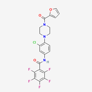 molecular formula C22H15ClF5N3O3 B4669362 N-{3-chloro-4-[4-(2-furoyl)-1-piperazinyl]phenyl}-2,3,4,5,6-pentafluorobenzamide 