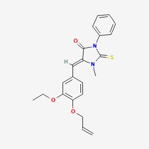 molecular formula C22H22N2O3S B4669366 5-[4-(allyloxy)-3-ethoxybenzylidene]-1-methyl-3-phenyl-2-thioxo-4-imidazolidinone 