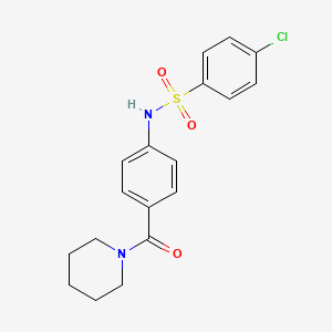 molecular formula C18H19ClN2O3S B4669380 4-chloro-N-[4-(1-piperidinylcarbonyl)phenyl]benzenesulfonamide 