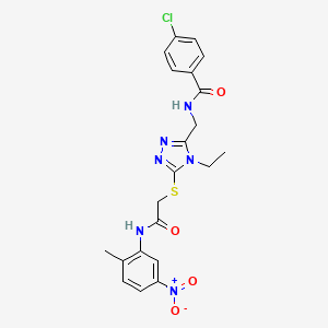 4-chloro-N-{[4-ethyl-5-({2-[(2-methyl-5-nitrophenyl)amino]-2-oxoethyl}thio)-4H-1,2,4-triazol-3-yl]methyl}benzamide