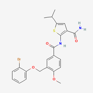 molecular formula C23H23BrN2O4S B4669430 2-({3-[(2-bromophenoxy)methyl]-4-methoxybenzoyl}amino)-5-isopropyl-3-thiophenecarboxamide 