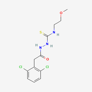 molecular formula C12H15Cl2N3O2S B4669469 2-[(2,6-dichlorophenyl)acetyl]-N-(2-methoxyethyl)hydrazinecarbothioamide 