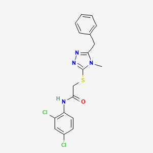 molecular formula C18H16Cl2N4OS B4669484 2-[(5-benzyl-4-methyl-4H-1,2,4-triazol-3-yl)thio]-N-(2,4-dichlorophenyl)acetamide 
