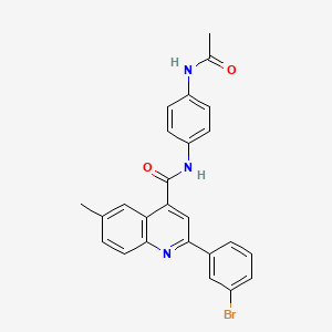 molecular formula C25H20BrN3O2 B4669485 N-[4-(acetylamino)phenyl]-2-(3-bromophenyl)-6-methyl-4-quinolinecarboxamide 