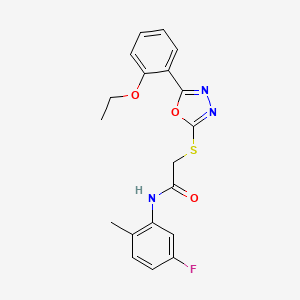 molecular formula C19H18FN3O3S B4669531 2-{[5-(2-ethoxyphenyl)-1,3,4-oxadiazol-2-yl]thio}-N-(5-fluoro-2-methylphenyl)acetamide 