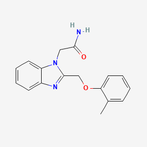 molecular formula C17H17N3O2 B4669546 2-{2-[(2-methylphenoxy)methyl]-1H-benzimidazol-1-yl}acetamide 