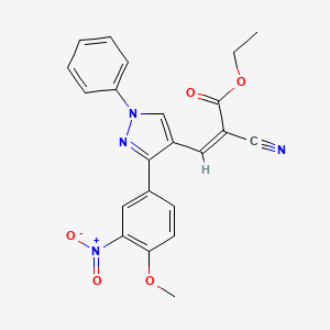 ethyl 2-cyano-3-[3-(4-methoxy-3-nitrophenyl)-1-phenyl-1H-pyrazol-4-yl]acrylate