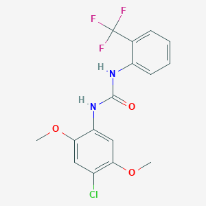 molecular formula C16H14ClF3N2O3 B4669581 N-(4-chloro-2,5-dimethoxyphenyl)-N'-[2-(trifluoromethyl)phenyl]urea 