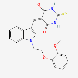 molecular formula C22H19N3O4S B4669608 5-({1-[2-(2-methoxyphenoxy)ethyl]-1H-indol-3-yl}methylene)-2-thioxodihydro-4,6(1H,5H)-pyrimidinedione 