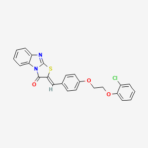 molecular formula C24H17ClN2O3S B4669610 2-{4-[2-(2-chlorophenoxy)ethoxy]benzylidene}[1,3]thiazolo[3,2-a]benzimidazol-3(2H)-one 