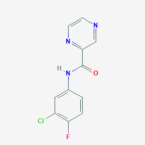 molecular formula C11H7ClFN3O B4669630 N-(3-chloro-4-fluorophenyl)-2-pyrazinecarboxamide 