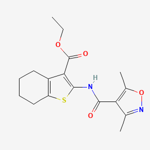 molecular formula C17H20N2O4S B4669648 ethyl 2-{[(3,5-dimethyl-4-isoxazolyl)carbonyl]amino}-4,5,6,7-tetrahydro-1-benzothiophene-3-carboxylate 