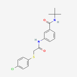 molecular formula C19H21ClN2O2S B4669664 N-(tert-butyl)-3-({[(4-chlorophenyl)thio]acetyl}amino)benzamide 