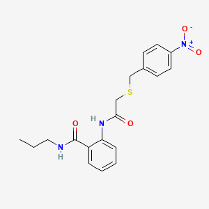 molecular formula C19H21N3O4S B4669675 2-({[(4-nitrobenzyl)thio]acetyl}amino)-N-propylbenzamide 