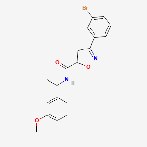 molecular formula C19H19BrN2O3 B4669716 3-(3-bromophenyl)-N-[1-(3-methoxyphenyl)ethyl]-4,5-dihydro-5-isoxazolecarboxamide 